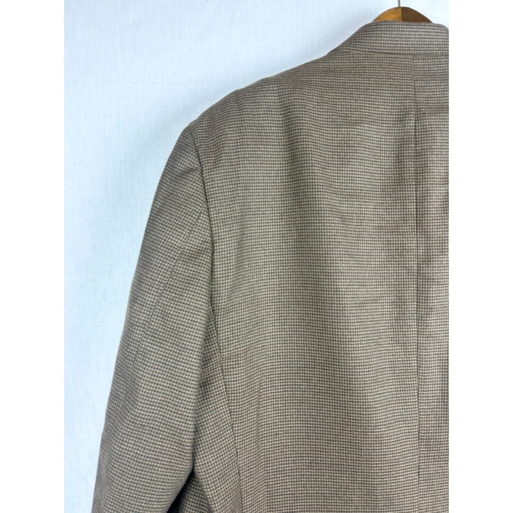 Mens Chaps 44R Brown Houndstooth Two Button Blazer Sport Coat Jacket Micro - Picture 10 of 16